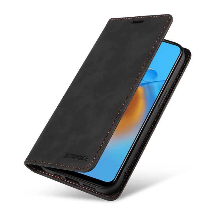 BETOPNICE 003 For Oppo A74 4G / F19 / F19s / A95 4G / Reno6 Lite RFID Blocking Flip Stand Leather Phone Case Wallet Cover - Black