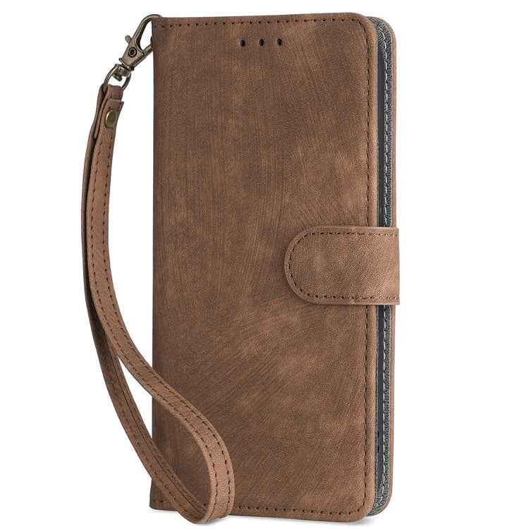 For Asus Zenfone 10 5G / Zenfone 9 5G Phone Case Wallet Stand Magnetic PU Leather RFID Blocking Cover with Strap - Brown
