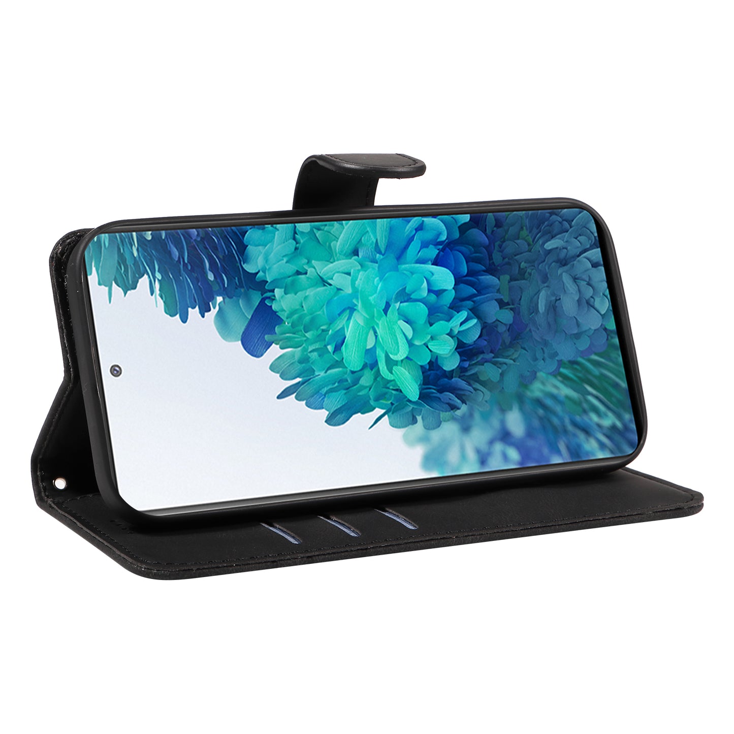 For Samsung Galaxy S20 FE 5G / S20 FE / S20 FE 2022 / S20 Lite Wallet Leather Phone Cover Imprinted Stand Case - Black