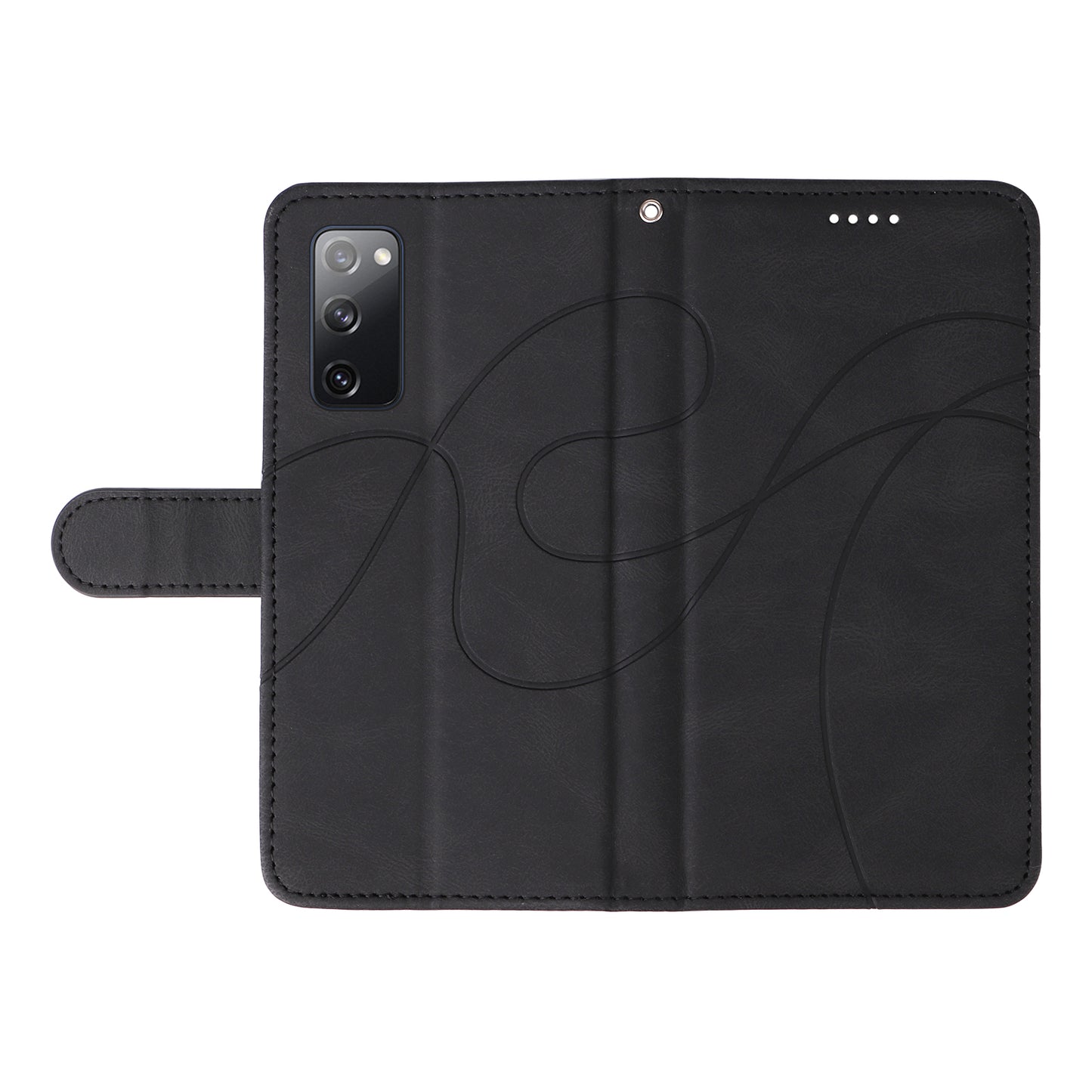For Samsung Galaxy S20 FE 5G / S20 FE / S20 FE 2022 / S20 Lite Wallet Leather Phone Cover Imprinted Stand Case - Black