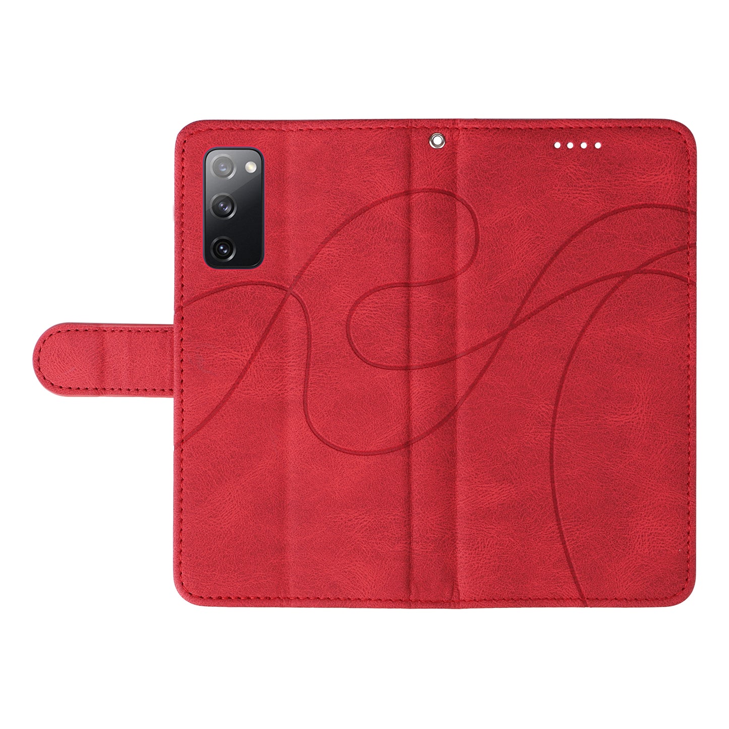 For Samsung Galaxy S20 FE 5G / S20 FE / S20 FE 2022 / S20 Lite Wallet Leather Phone Cover Imprinted Stand Case - Red