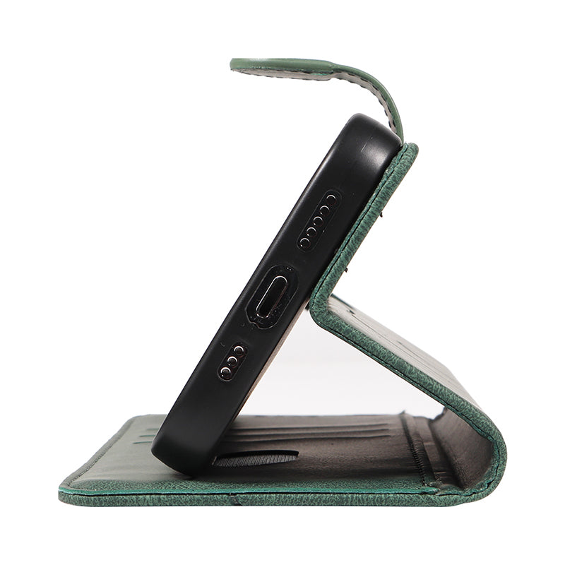 For Samsung Galaxy S20 FE 5G / S20 FE / S20 FE 2022 / S20 Lite Wallet Leather Phone Cover Imprinted Stand Case - Green