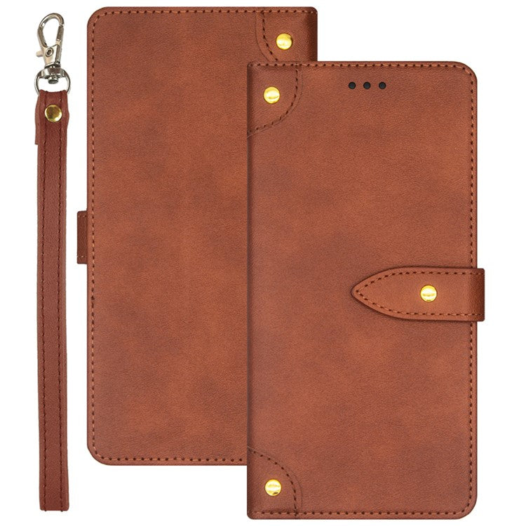 IDEWEI PU Leather Flip Cover for Asus Zenfone 10 5G Protective Case Drop-Proof Card Slots Phone Shell - Brown