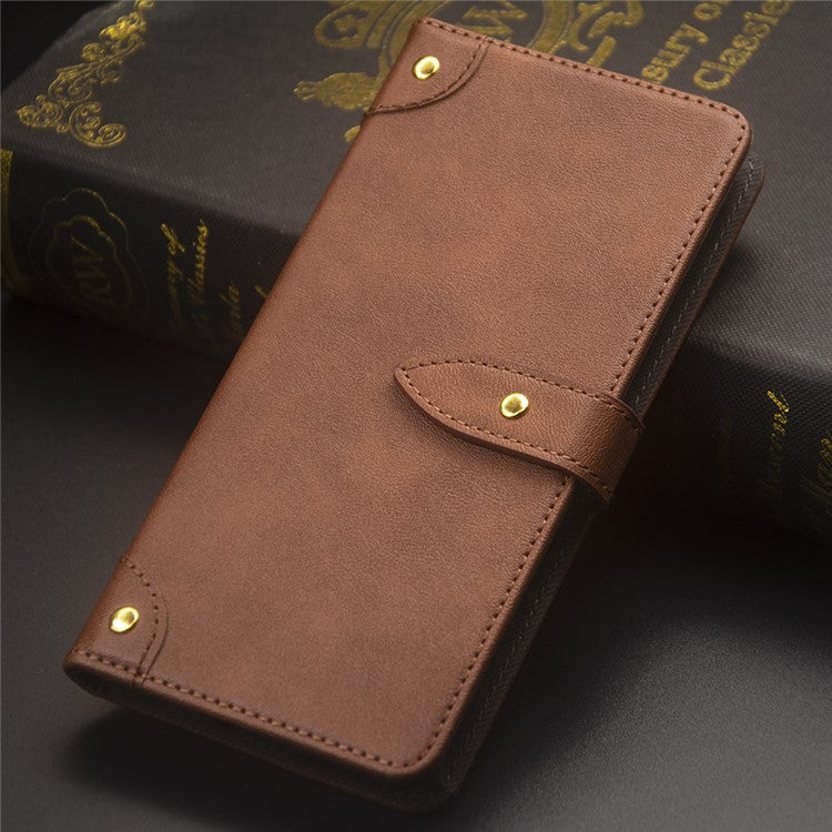 IDEWEI PU Leather Flip Cover for Asus Zenfone 10 5G Protective Case Drop-Proof Card Slots Phone Shell - Brown