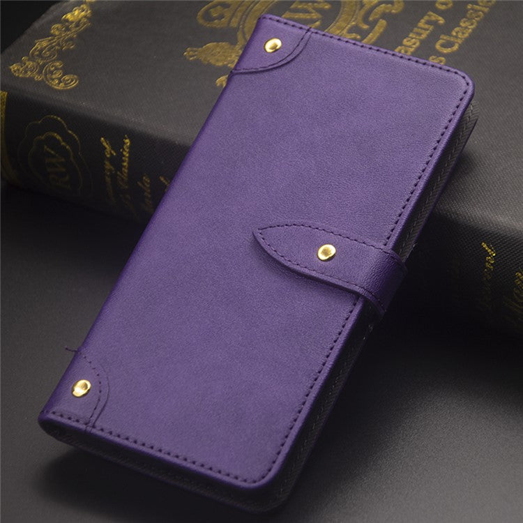 IDEWEI PU Leather Flip Cover for Asus Zenfone 10 5G Protective Case Drop-Proof Card Slots Phone Shell - Purple