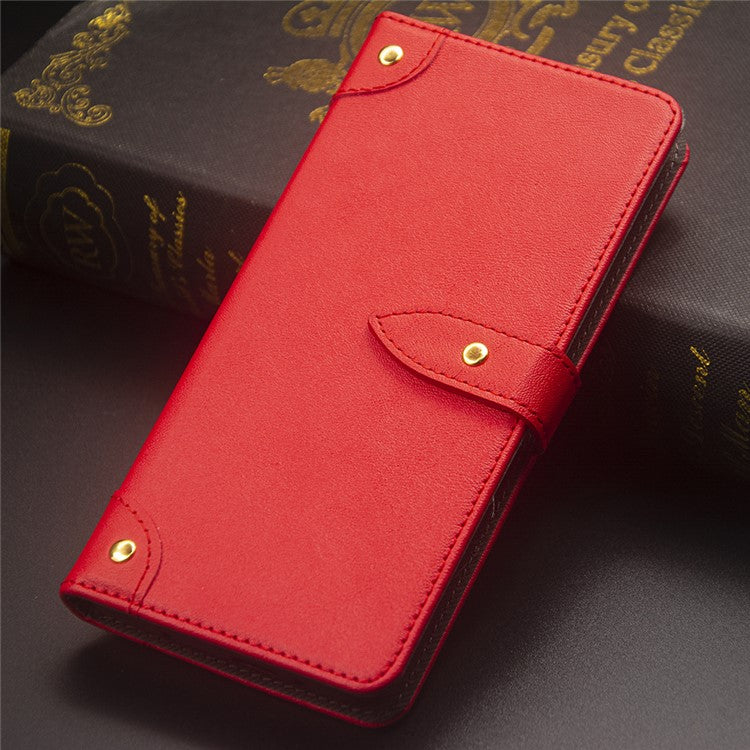 IDEWEI PU Leather Flip Cover for Asus Zenfone 10 5G Protective Case Drop-Proof Card Slots Phone Shell - Red