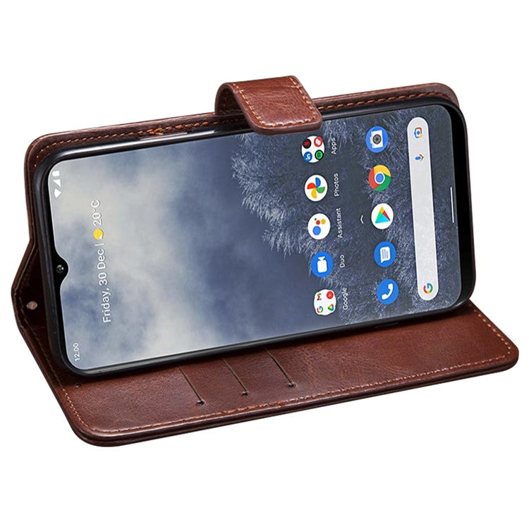 IDEWEI Wallet Phone Case for Asus Zenfone 10 5G Crazy Horse Texture Anti-Drop Leather Flip Cover - Sky Blue