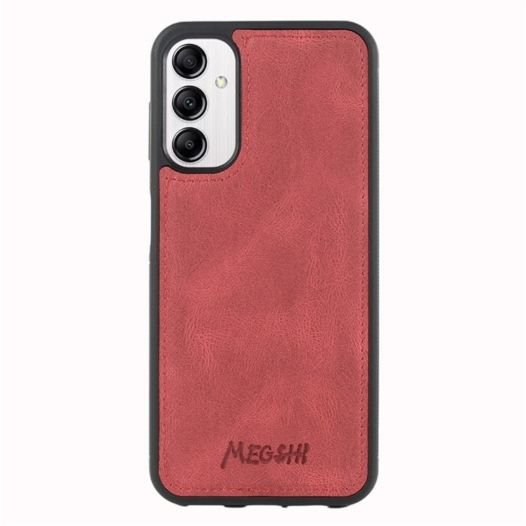 MEGSHI 017 Series For Samsung Galaxy A34 5G Zipper Wallet PU Leather Phone Case Magnetic Detachable Cover - Red