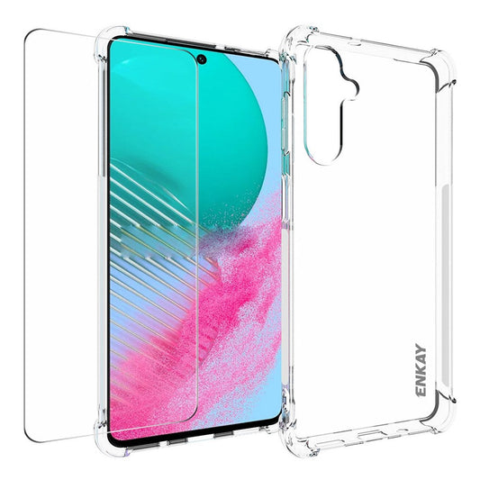 ENKAY HAT PRINCE For Samsung Galaxy M54 5G / F54 5G TPU Clear Phone Case with High Aluminium-silicon Glass Screen Film