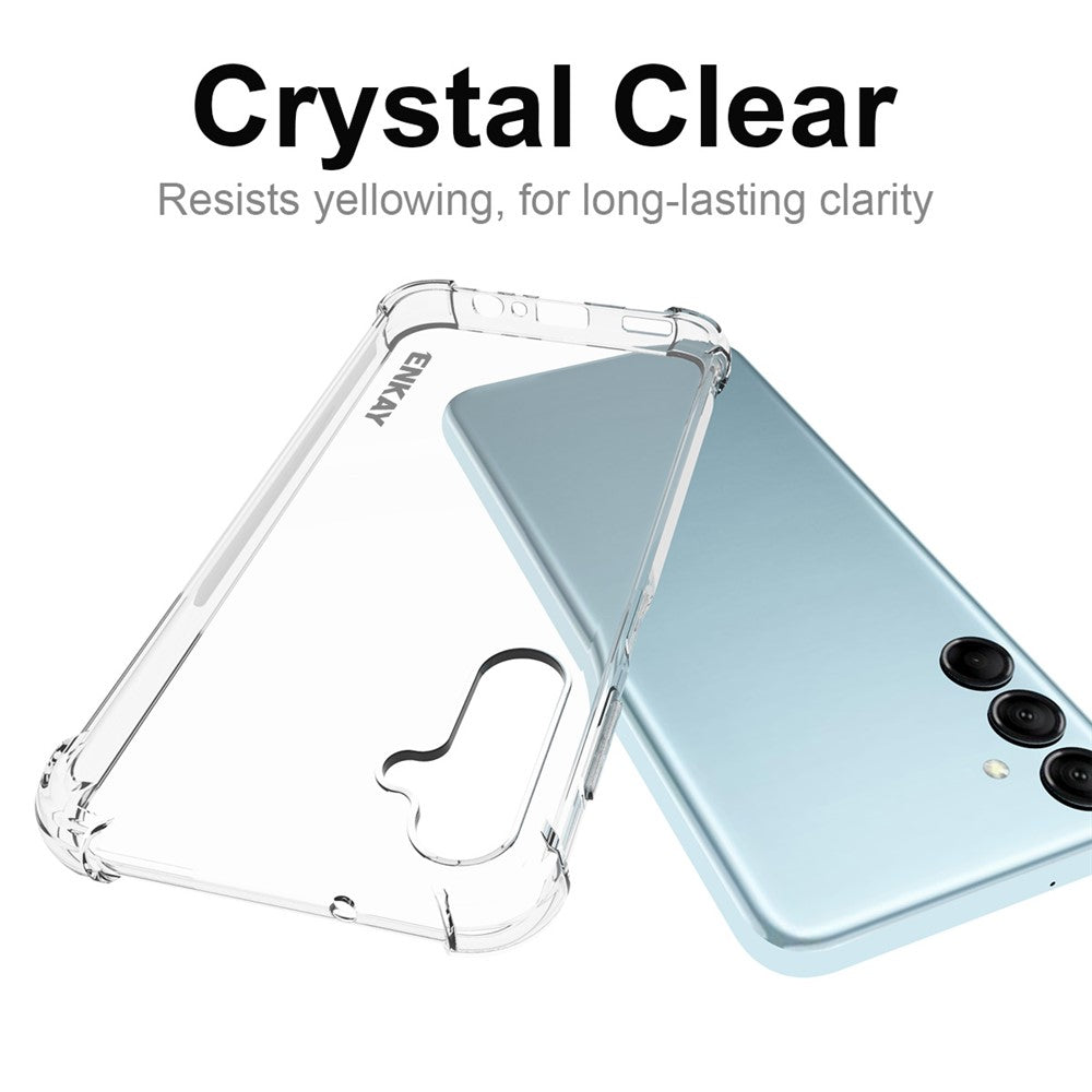 ENKAY HAT PRINCE For Samsung Galaxy M14 5G Phone TPU Case Crystal Clear Cover with High Aluminium-silicon Glass Screen Film