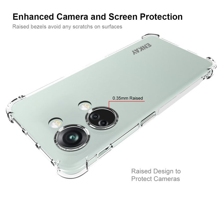 ENKAY HAT PRINCE For OnePlus Ace 2V / Nord 3 5G Clear TPU Case Phone Cover with High Aluminium-silicon Glass Screen Film