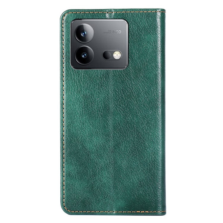 For vivo iQOO Neo8 5G / Neo8 Pro 5G Stand Wallet Cover Magnetic Phone Case PU Leather + TPU Phone Shell - Green
