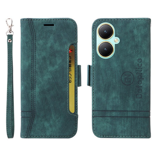 BETOPNICE 001 For vivo Y35m+ 5G / Y35+ 5G Leather Phone Case Shockproof Stand Wallet Cover - Green