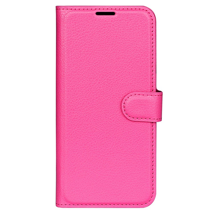 Litchi Texture Phone Case for Asus ROG Phone 7 5G , Wallet Phone Cover Stand PU Leather Shell - Rose