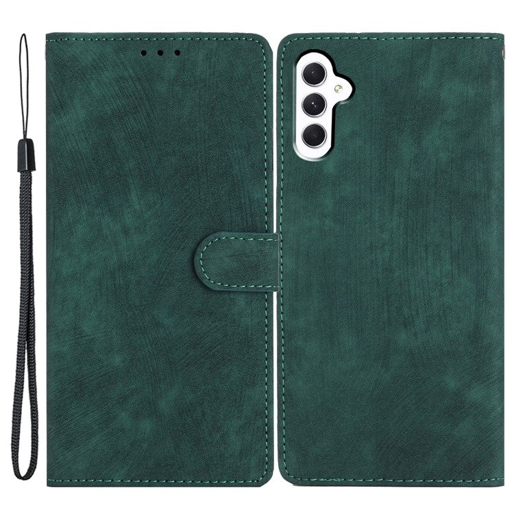 For Samsung Galaxy S23 FE Anti-Scratch Phone Shell PU Leather Wallet Case Stand Skin-touch Phone Cover - Green