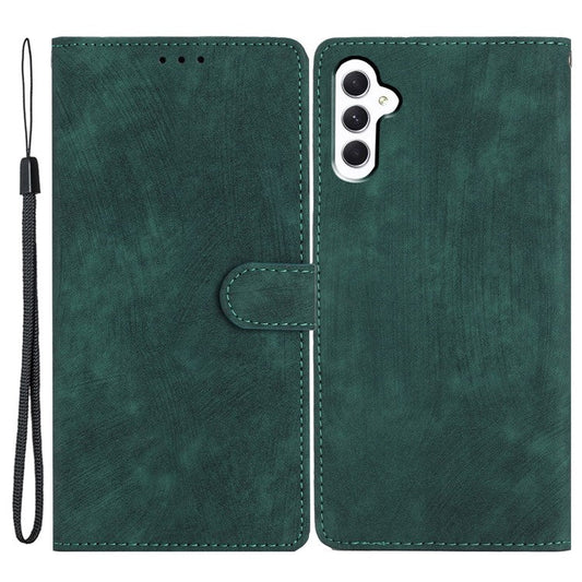 For Samsung Galaxy S23 FE Anti-Scratch Phone Shell PU Leather Wallet Case Stand Skin-touch Phone Cover - Green