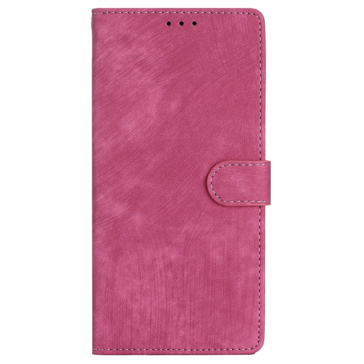 For Samsung Galaxy S23 FE Anti-Scratch Phone Shell PU Leather Wallet Case Stand Skin-touch Phone Cover - Rose