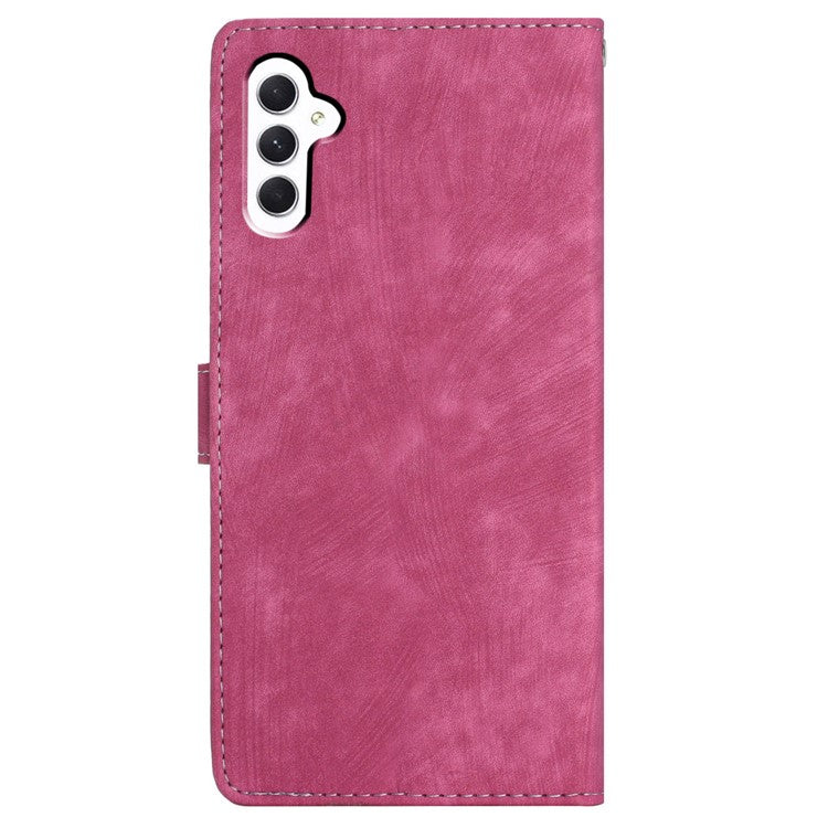 For Samsung Galaxy S23 FE Anti-Scratch Phone Shell PU Leather Wallet Case Stand Skin-touch Phone Cover - Rose