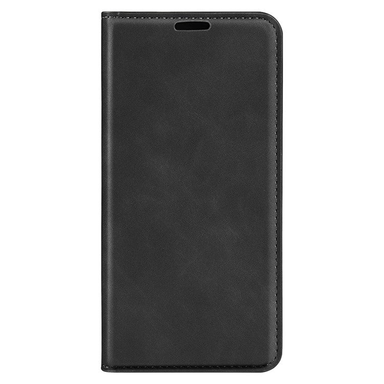 Skin-touch Stand Cover for Oppo A1 5G / A98 5G PU Leather Wallet Smartphone Shell Flip Case - Black