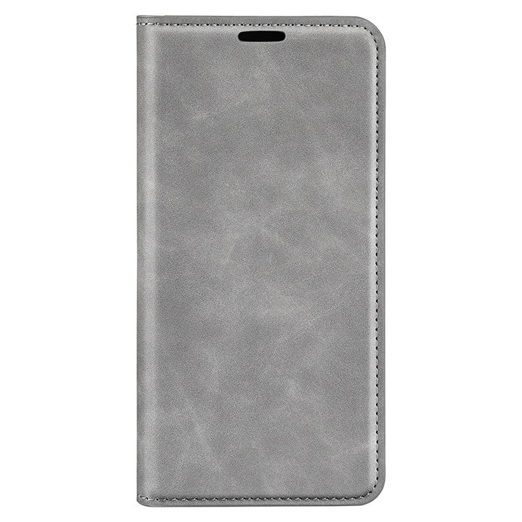 Skin-touch Stand Cover for Oppo A1 5G / A98 5G PU Leather Wallet Smartphone Shell Flip Case - Grey