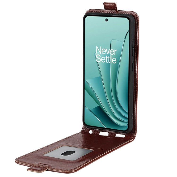 For OnePlus Ace 2V / Nord 3 5G Vertical Flip PU Leather Protective Phone Case Card Slot Cellphone Cover - Brown