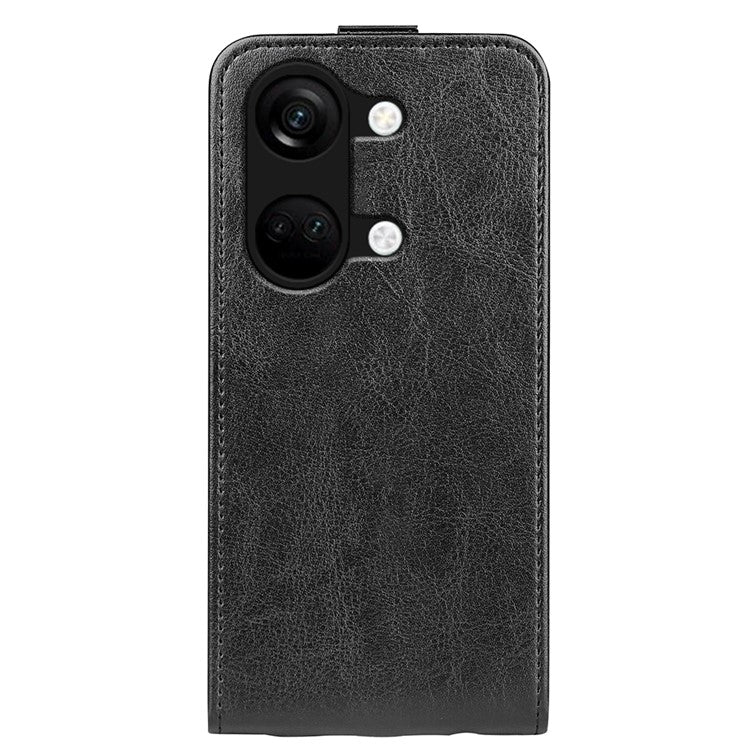 For OnePlus Ace 2V / Nord 3 5G Vertical Flip PU Leather Protective Phone Case Card Slot Cellphone Cover - Black
