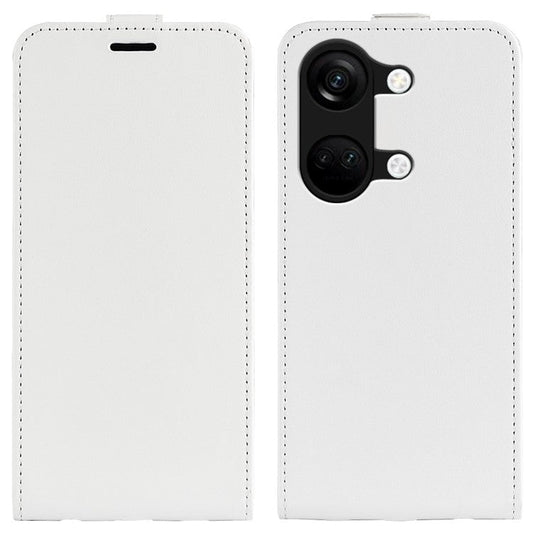 For OnePlus Ace 2V / Nord 3 5G Vertical Flip PU Leather Protective Phone Case Card Slot Cellphone Cover - White