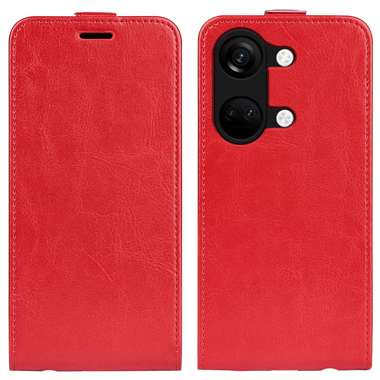 For OnePlus Ace 2V / Nord 3 5G Vertical Flip PU Leather Protective Phone Case Card Slot Cellphone Cover - Red