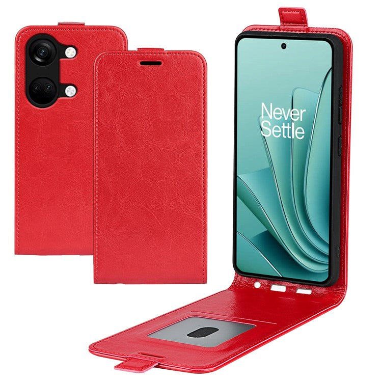 For OnePlus Ace 2V / Nord 3 5G Vertical Flip PU Leather Protective Phone Case Card Slot Cellphone Cover - Red