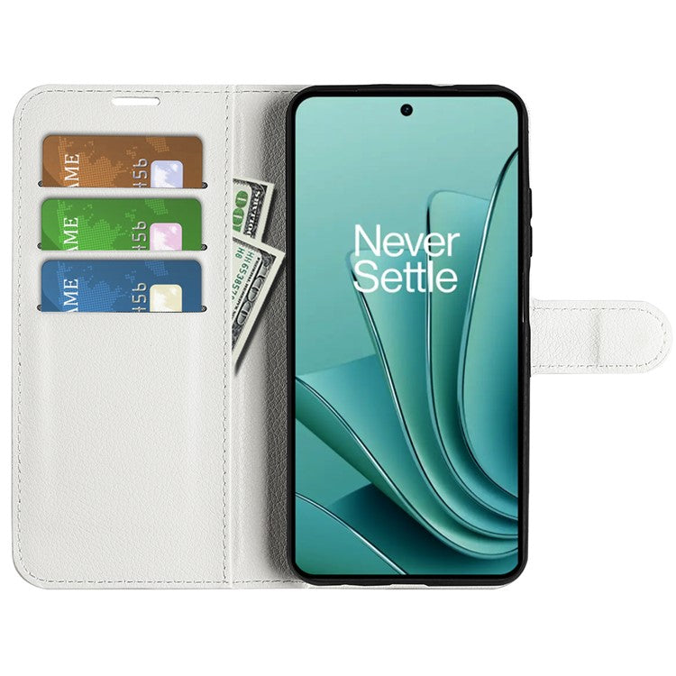 For OnePlus Ace 2V / Nord 3 5G Litchi Texture Wallet PU Leather Phone Case Stand Cover - White