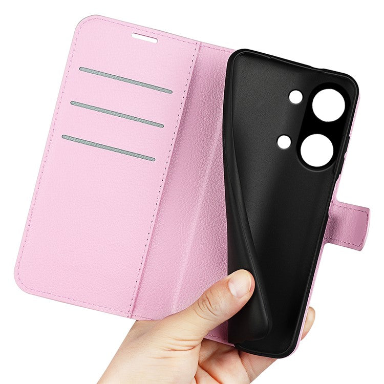 For OnePlus Ace 2V / Nord 3 5G Litchi Texture Wallet PU Leather Phone Case Stand Cover - Pink