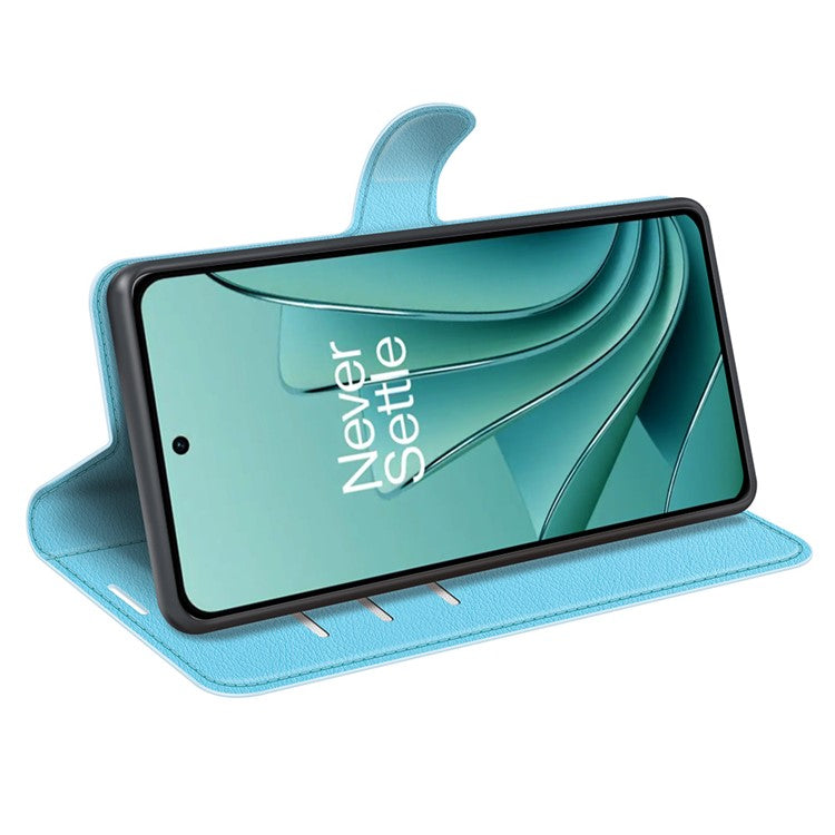 For OnePlus Ace 2V / Nord 3 5G Litchi Texture Wallet PU Leather Phone Case Stand Cover - Blue