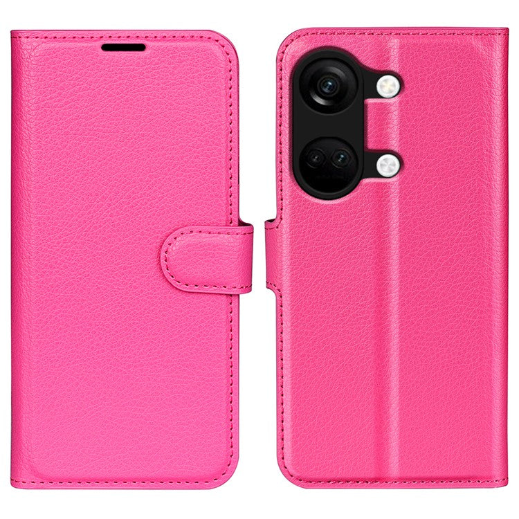 For OnePlus Ace 2V / Nord 3 5G Litchi Texture Wallet PU Leather Phone Case Stand Cover - Rose