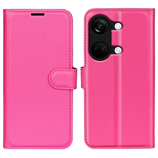 For OnePlus Ace 2V / Nord 3 5G Litchi Texture Wallet PU Leather Phone Case Stand Cover - Rose