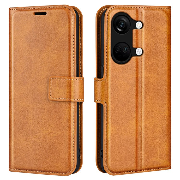 For OnePlus Ace 2V / Nord 3 5G PU Leather Wallet Case Stand Calf Texture Protective Phone Cover - Yellow