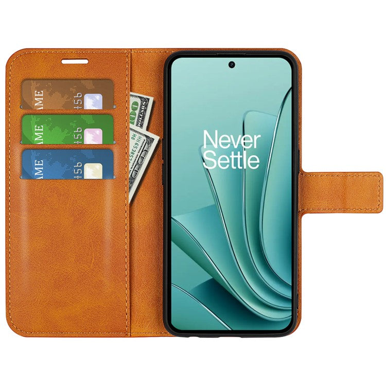 For OnePlus Ace 2V / Nord 3 5G PU Leather Wallet Case Stand Calf Texture Protective Phone Cover - Yellow