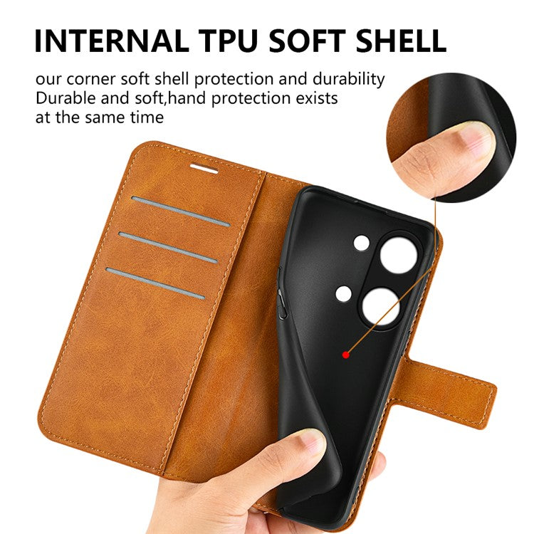 For OnePlus Ace 2V / Nord 3 5G PU Leather Wallet Case Stand Calf Texture Protective Phone Cover - Yellow