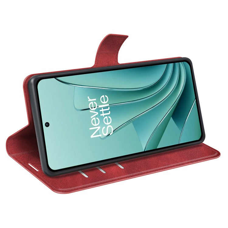 For OnePlus Ace 2V / Nord 3 5G PU Leather Wallet Case Stand Calf Texture Protective Phone Cover - Red