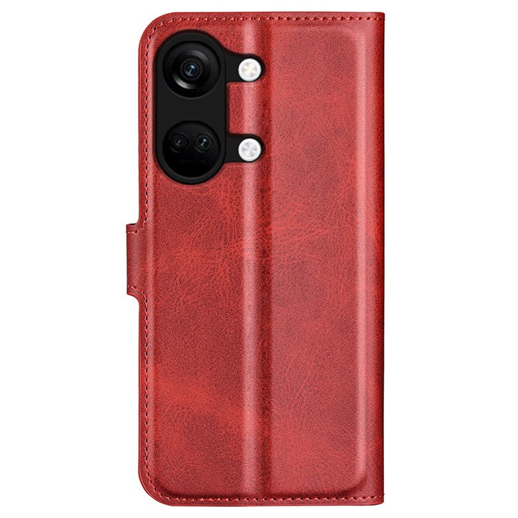 For OnePlus Ace 2V / Nord 3 5G PU Leather Wallet Case Stand Calf Texture Protective Phone Cover - Red