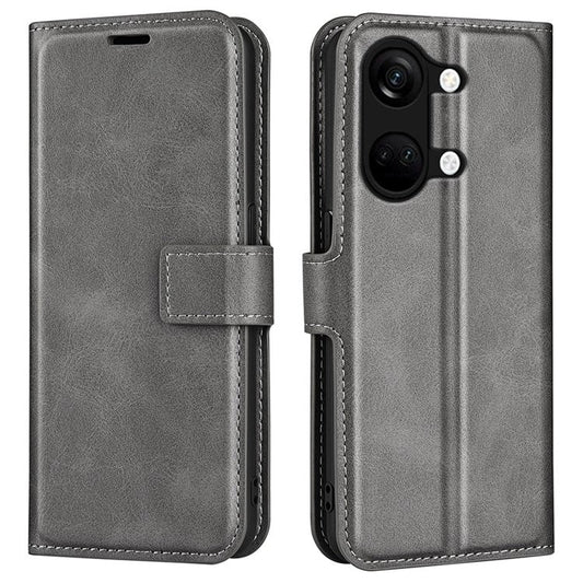 For OnePlus Ace 2V / Nord 3 5G PU Leather Wallet Case Stand Calf Texture Protective Phone Cover - Grey