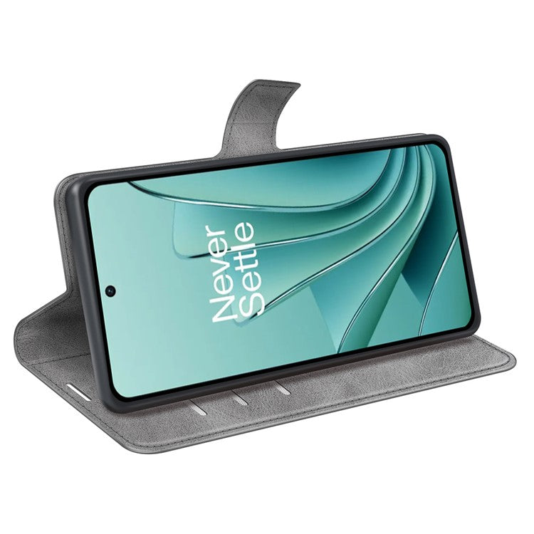 For OnePlus Ace 2V / Nord 3 5G PU Leather Wallet Case Stand Calf Texture Protective Phone Cover - Grey