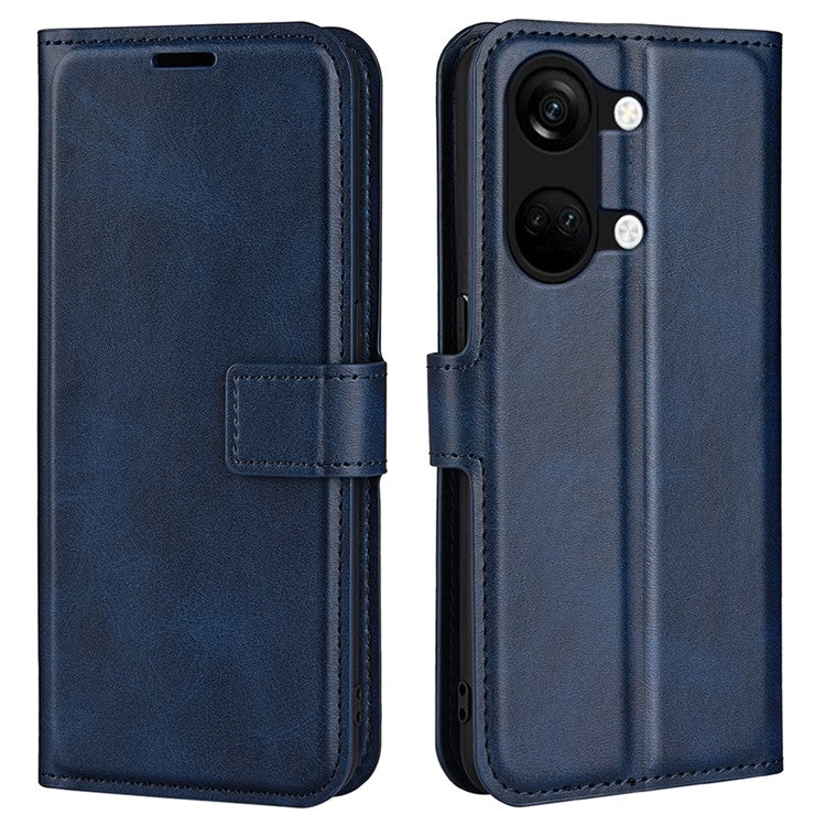 For OnePlus Ace 2V / Nord 3 5G PU Leather Wallet Case Stand Calf Texture Protective Phone Cover - Blue