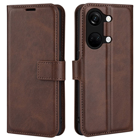 For OnePlus Ace 2V / Nord 3 5G PU Leather Wallet Case Stand Calf Texture Protective Phone Cover - Brown
