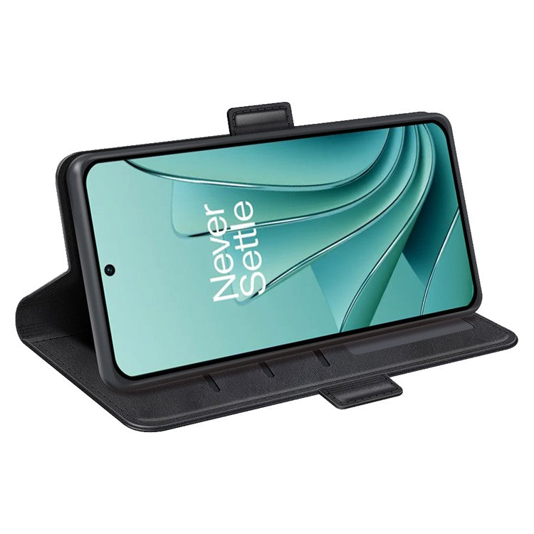 Calf Texture Stand Cover for OnePlus Ace 2V / Nord 3 5G , PU Leather+TPU Wallet Phone Case - Black