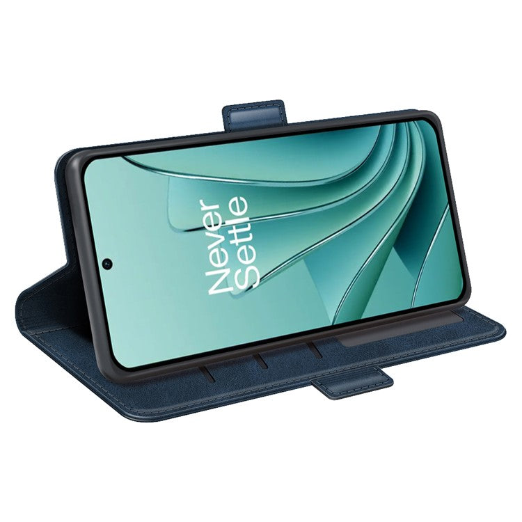 Calf Texture Stand Cover for OnePlus Ace 2V / Nord 3 5G , PU Leather+TPU Wallet Phone Case - Blue