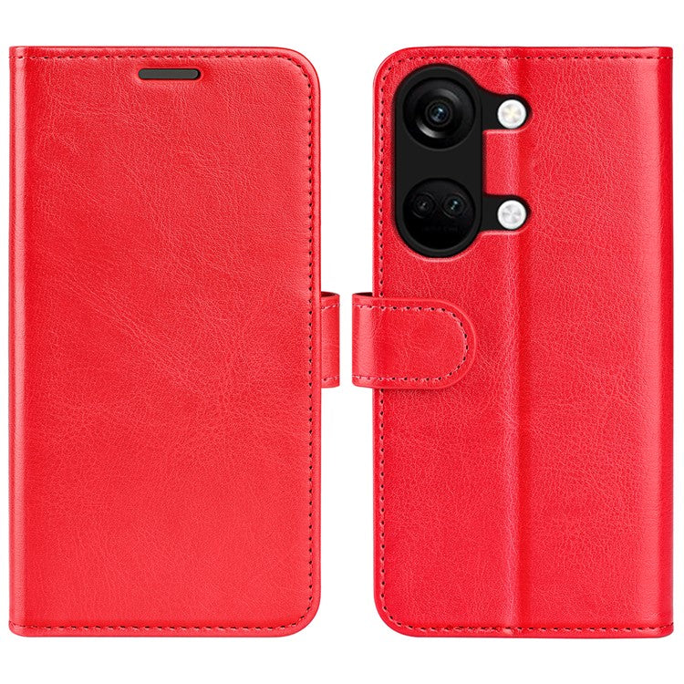 For OnePlus Ace 2V / Nord 3 5G Crazy Horse Texture Phone Wallet Case PU Leather Horizontal Stand Cover - Red