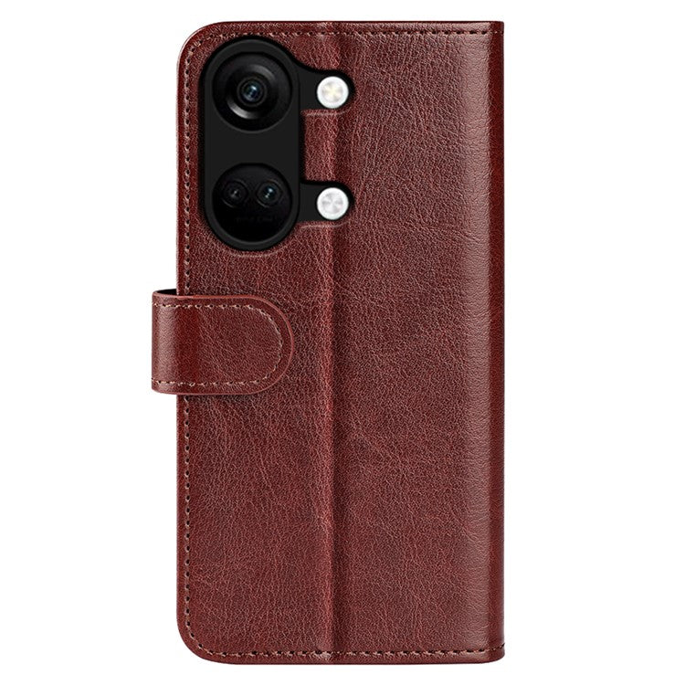 For OnePlus Ace 2V / Nord 3 5G Crazy Horse Texture Phone Wallet Case PU Leather Horizontal Stand Cover - Brown