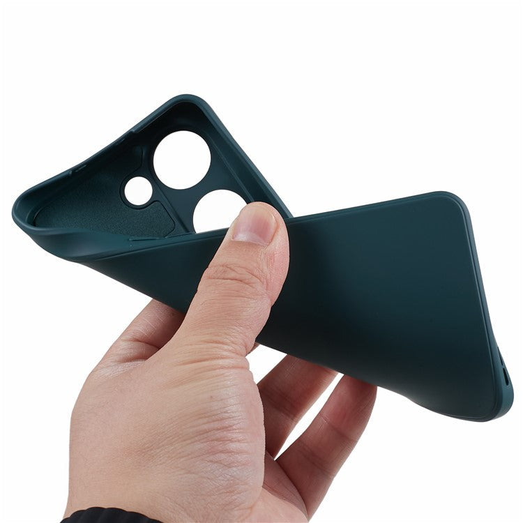 Soft TPU Shockproof Case for OnePlus Nord 3 5G / Ace 2V , Anti-Scratch Fiber Lining Rubberized Phone Cover - Army Green