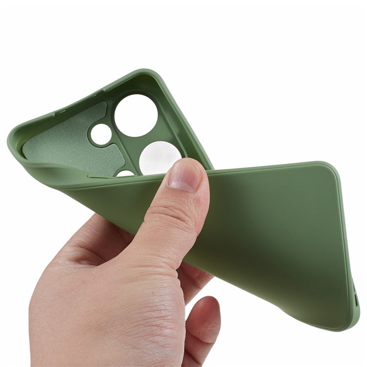 Soft TPU Shockproof Case for OnePlus Nord 3 5G / Ace 2V , Anti-Scratch Fiber Lining Rubberized Phone Cover - Bean Green