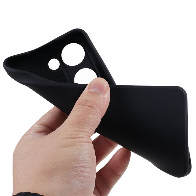 Soft TPU Shockproof Case for OnePlus Nord 3 5G / Ace 2V , Anti-Scratch Fiber Lining Rubberized Phone Cover - Black